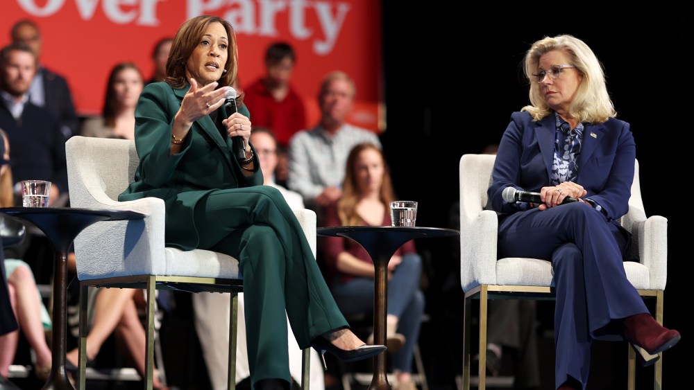 Image: Presidential Nominee Kamala Harris Campaigns With Liz Cheney In Swing States Across The Nation politics political politicians