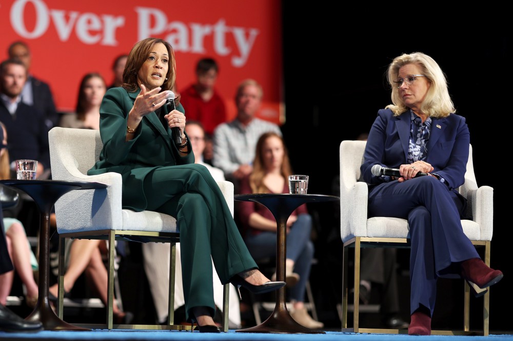 Image: Presidential Nominee Kamala Harris Campaigns With Liz Cheney In Swing States Across The Nation politics political politicians