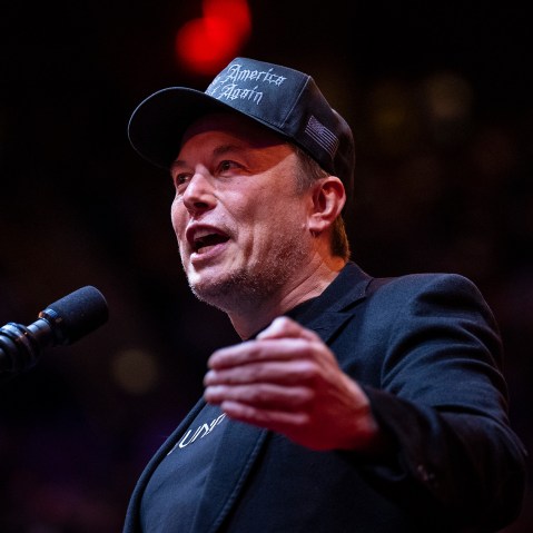 Elon Musk speaking at Trump a campaign rally