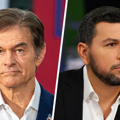A split composite of Mehmet Oz and Ayman Mohyeldin.
