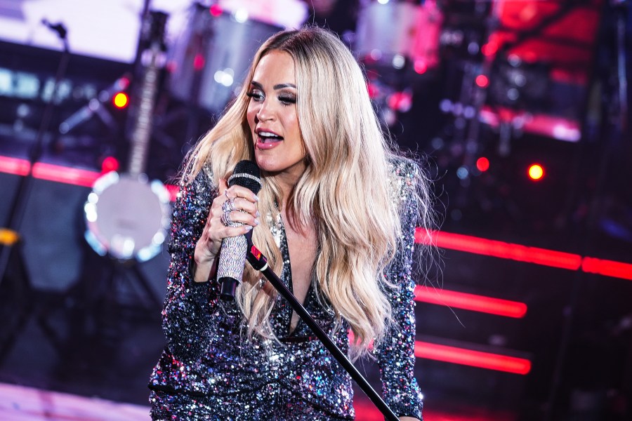 Carrie Underwood performs in Times Square on Dec. 31, 2024 in New York,.