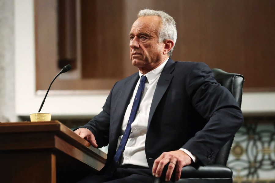 Secretary of Health and Human Services nominee Robert F. Kennedy Jr. testifies during a Senate Finance Committee hearing on his nomination, on Capitol Hill, on Jan. 29, 2025.
