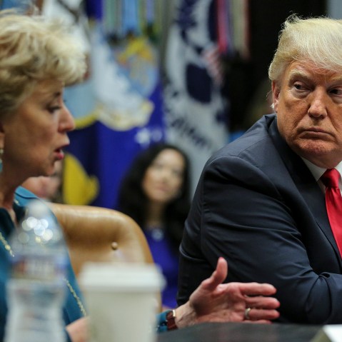 Linda McMahon and President Donald Trumpin 2018.