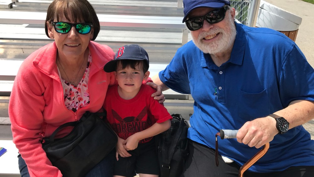 The author's parents with her son, Connor, in 2017.