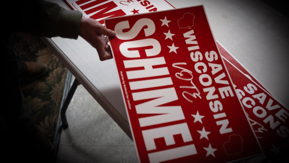 Candidate For Wisconsin Supreme Judge Brad Schimel Campaigns Throughout The State