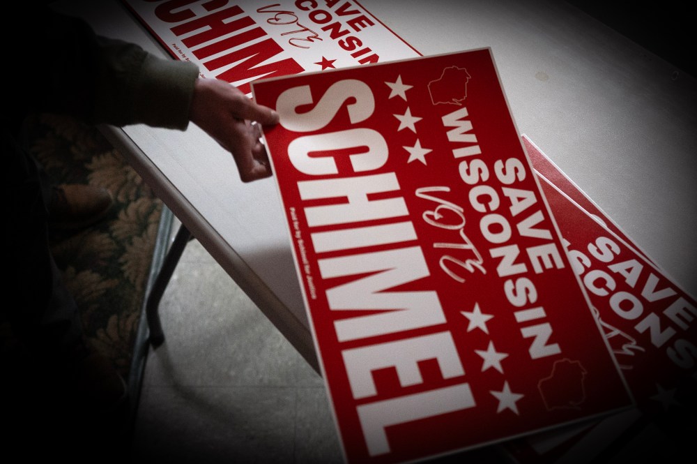 Candidate For Wisconsin Supreme Judge Brad Schimel Campaigns Throughout The State