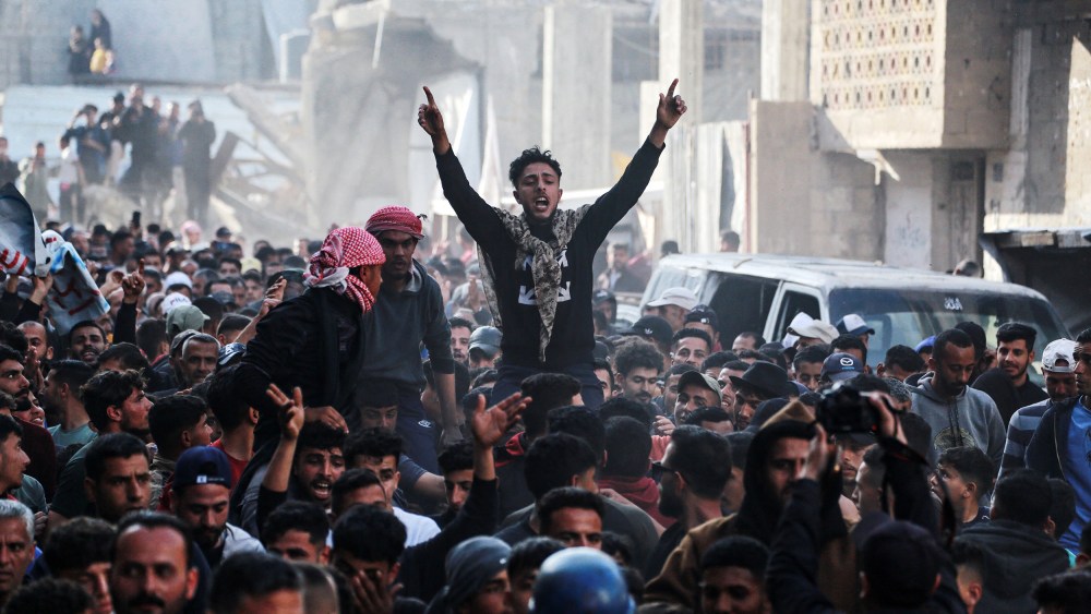 Palestinians protesting Hamas
