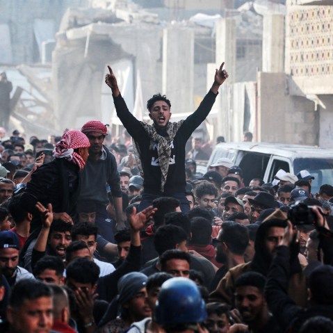 Palestinians protesting Hamas
