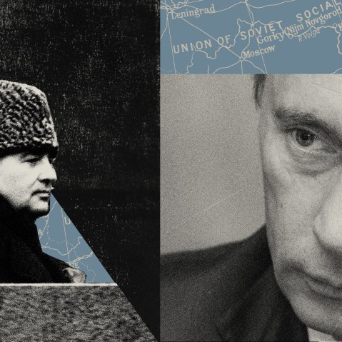 Photo Illustration: Gorbachev and Putin