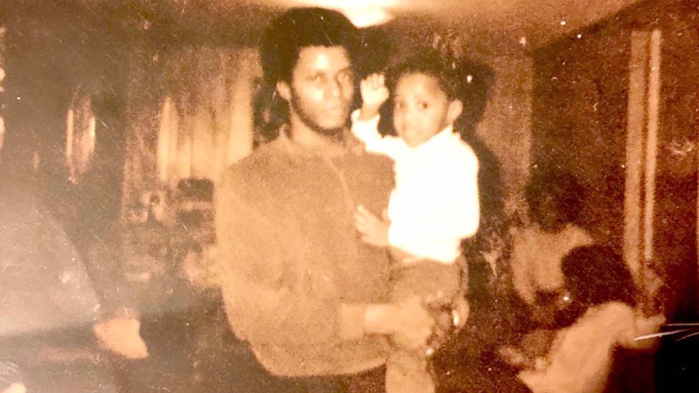 Five year old Stephanie McKee with her father Wilfret McKee on his college break.