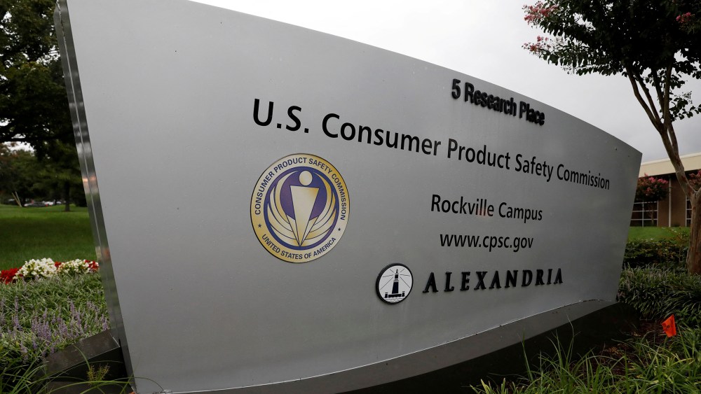 Signage is seen outside of the U.S. Consumer Product Safety Commission in Rockville, Md., August 31, 2020.