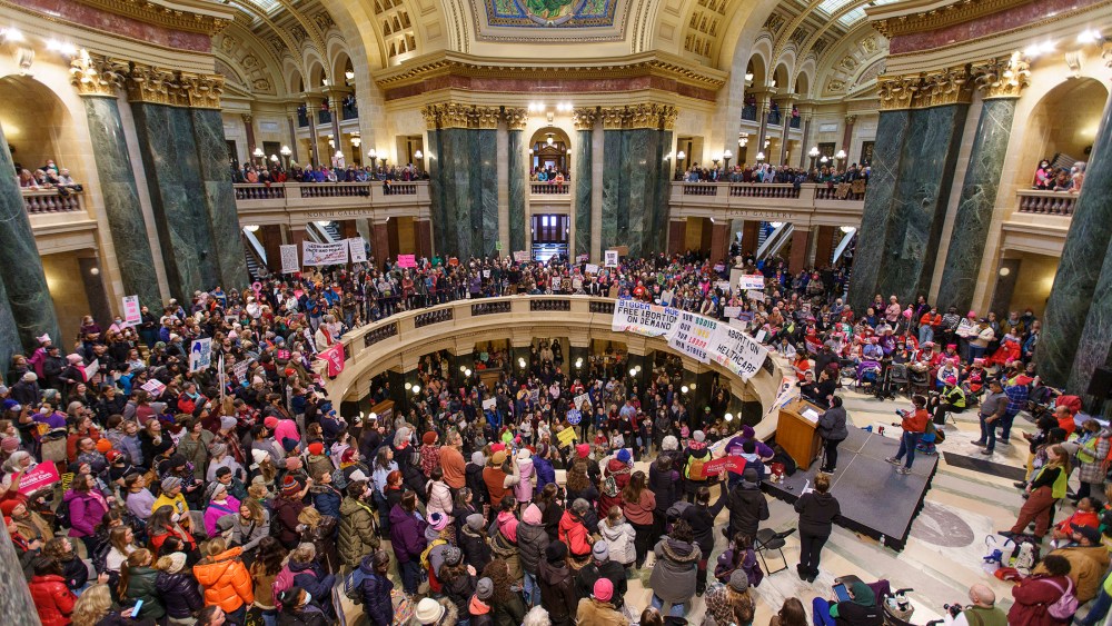 The Bigger Than Roe National Mobilization March is taking place on the anniversary of Roe V Wade with a march and rally to follow in the rotunda of the Wisconsin State Capital building in Madison, WI.