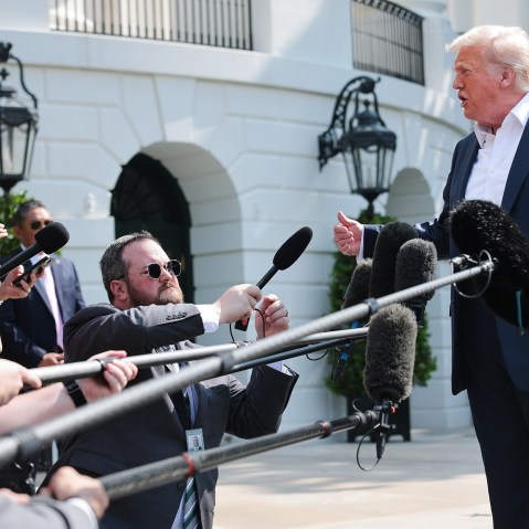 Donald Trump answers questions