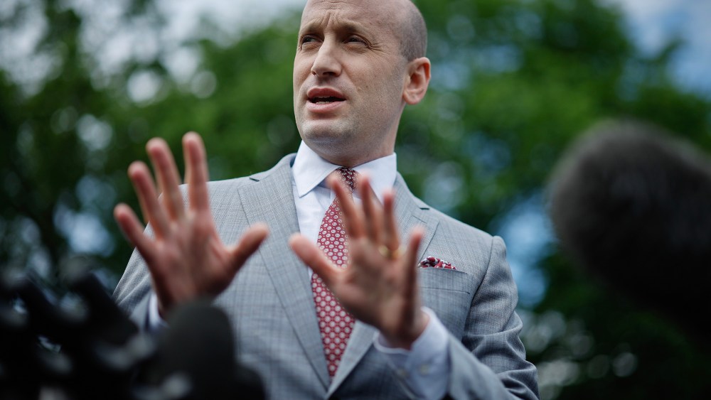 Deputy Chief Of Staff Stephen Miller Speaks To Press At The White House