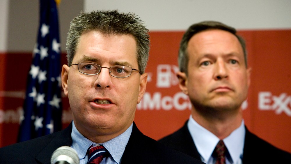 Democratic National Committee Senior Communications Advisor Brad Woodhouse speaks during a news conference Aug. 6, 2008. (Patrick D. Mcdermott/UPI/Landov)