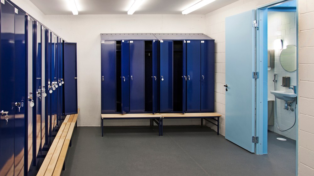 A school's sports locker room. (Photo by Jaak Nilson/Corbis)