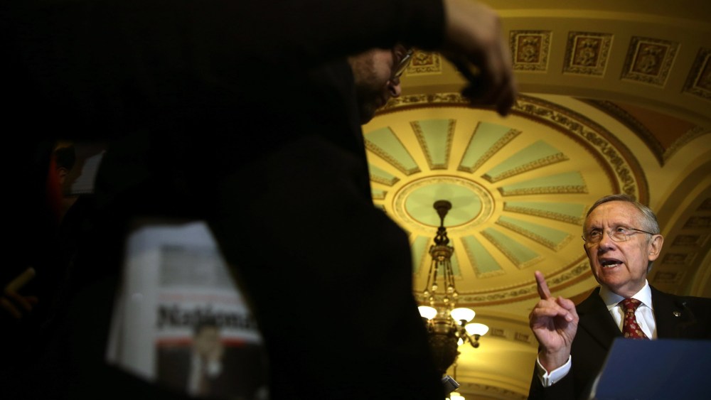 U.S. Senate Majority Leader Senator Harry Reid on Capitol Hill in Washington, D.C., November 19, 2013.