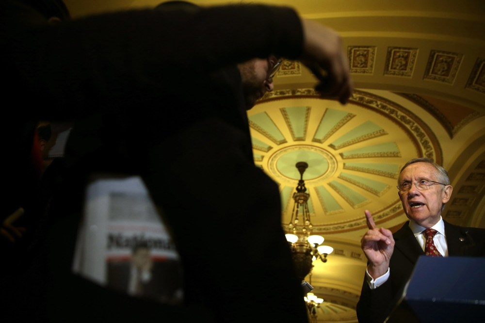 U.S. Senate Majority Leader Senator Harry Reid on Capitol Hill in Washington, D.C., November 19, 2013.