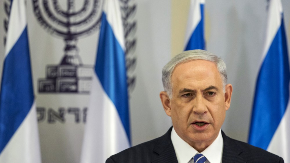 Israeli Prime Minister Benjamin Netanyahu delivers a statement in Tel Aviv, Israel on June 14, 2014.