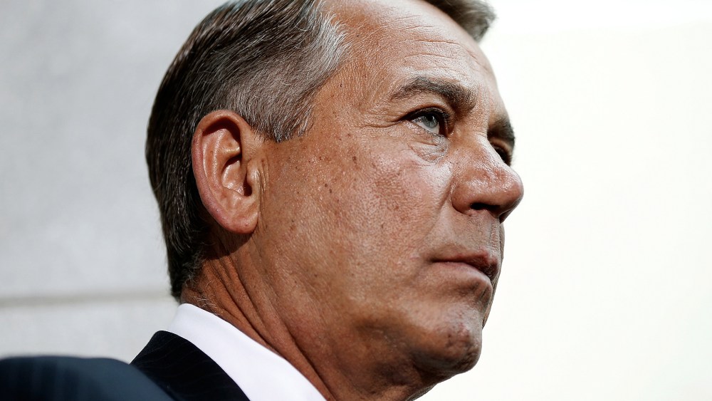 Speaker of the House John Boehner (R-OH) speaks following a meeting of the House Republican conference June 18, 2014 at the U.S. Capitol in Washington, D.C.