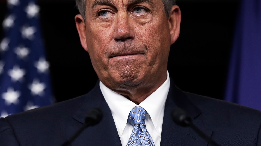 John Boehner holds a press briefing at the Capitol, Holds Press Briefing At Capitol, Nov. 21, 2013.