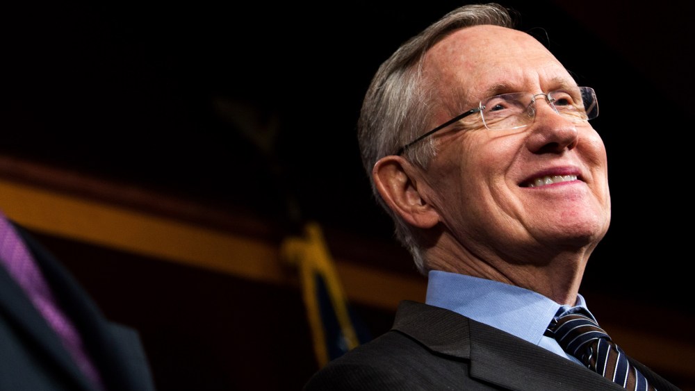 Senate Majority Leader Harry Reid (D-NV) speaks during a news conference on Capitol Hill on Nov. 21, 2013 in Washington, DC.