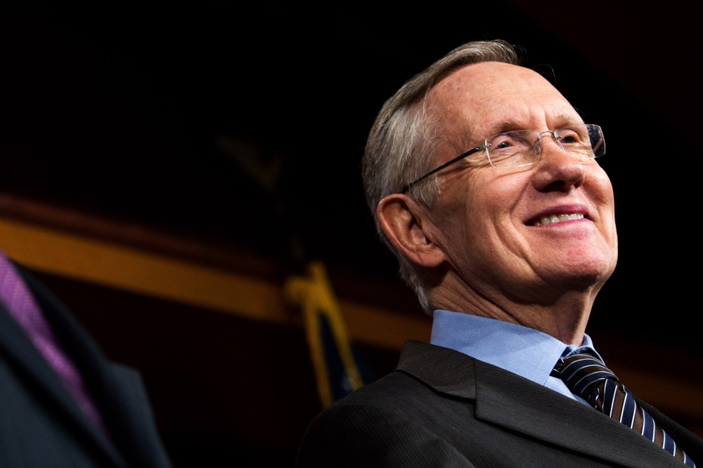 Senate Majority Leader Harry Reid (D-NV) speaks during a news conference on Capitol Hill on Nov. 21, 2013 in Washington, DC.