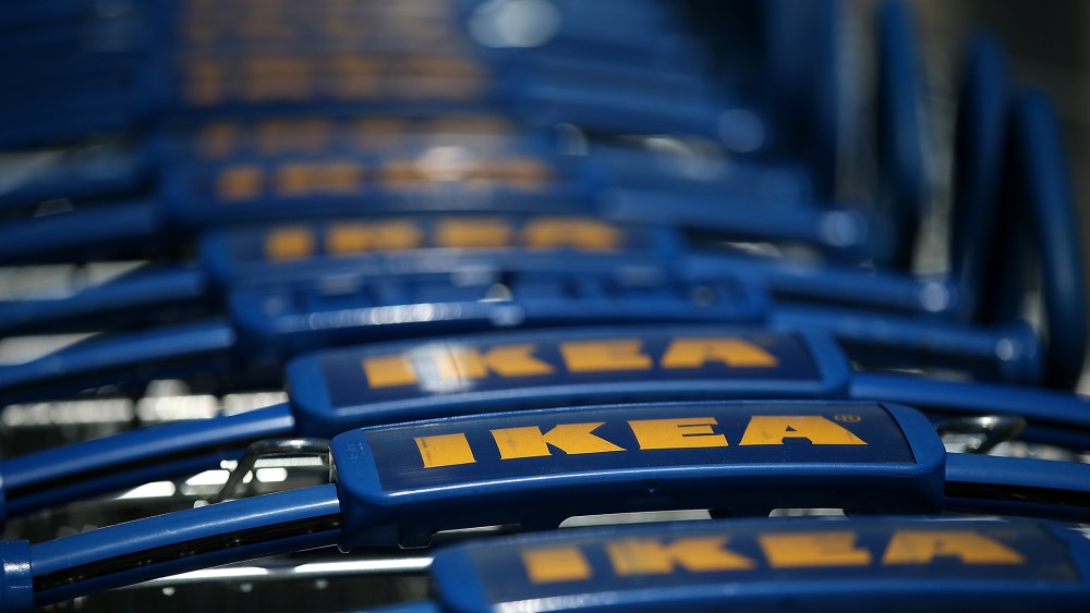 Shopping carts are lined up outside of an IKEA store on June 26, 2014 in Emeryville, California. (Photo by Justin Sullivan/Getty)
