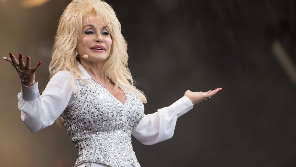 Dolly Parton performs during the Glastonbury Festival at on June 29, 2014 in Glastonbury, England.