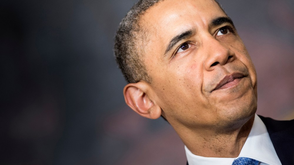 President Barack Obama makes a statement from the State Dining Room of the White House on Nov. 23, 2013 in Washington after an agreement to freeze Iran's nuclear program was reached in Geneva.