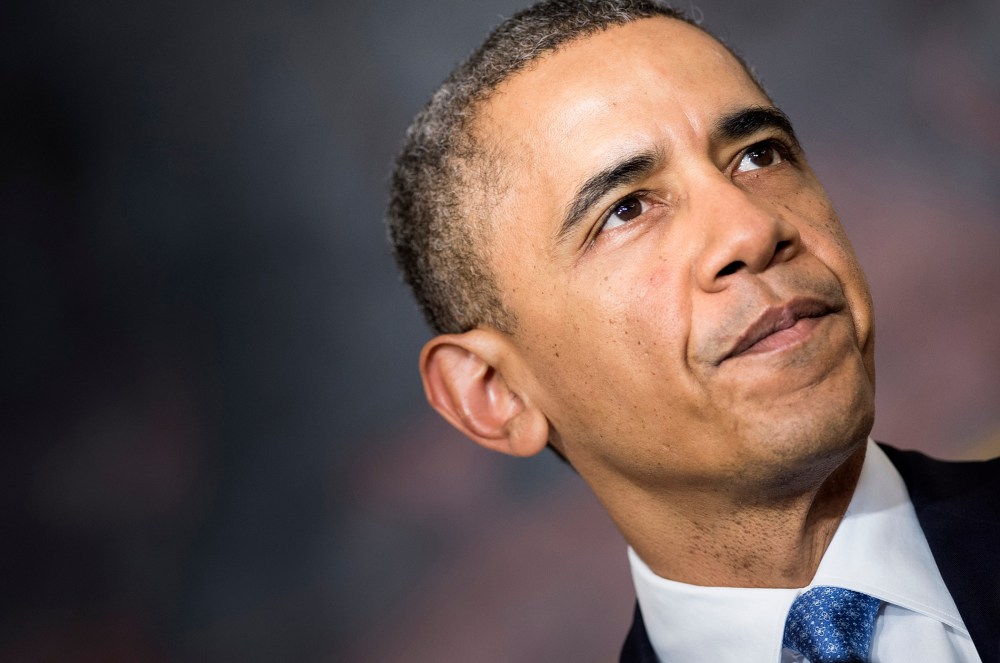 President Barack Obama makes a statement from the State Dining Room of the White House on Nov. 23, 2013 in Washington after an agreement to freeze Iran's nuclear program was reached in Geneva.