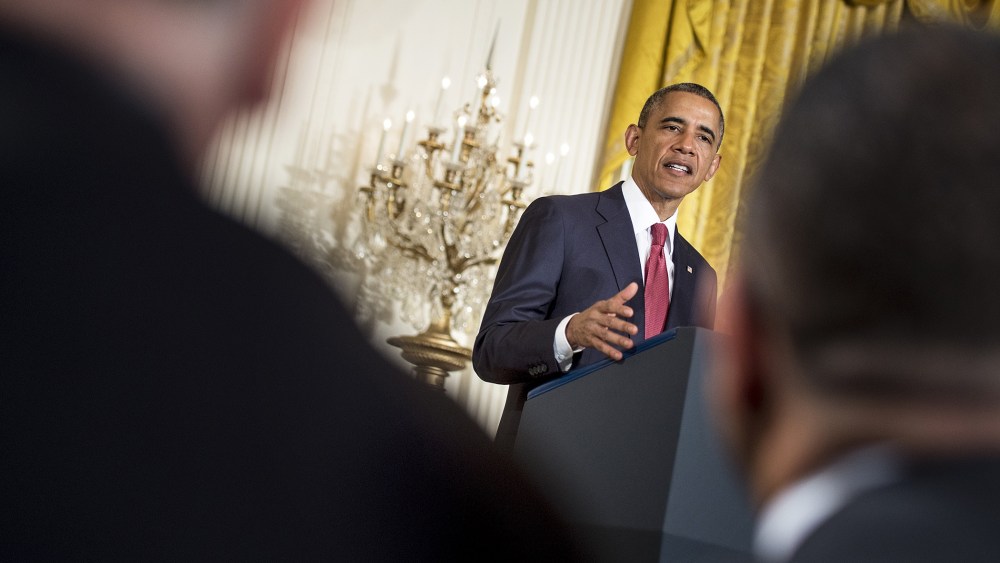 President Barack Obama speaks during an event in the East Room of the White House on July 4, 2014 in Washington, D.C. (Photo by Brendan Smialowski/AFP/Getty)