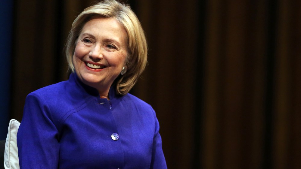 Hillary Clinton speaks during the presentation of the German translation of her book 'Hard Choices' at the Staatsoper in the Schiller Theater on July 6, 2014 in Berlin, Germany.