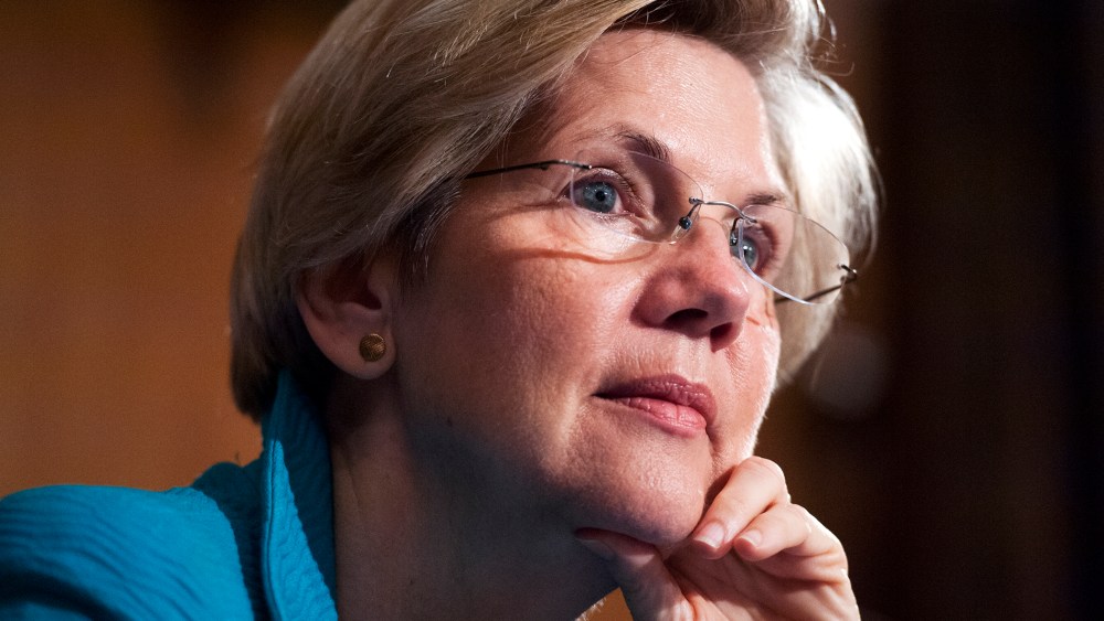 Sen. Elizabeth Warren, D-Mass., attends a Senate Banking, Housing and Urban Affairs Committee on July 8, 2014 in Washington, D.C. (Photo By Tom Williams/CQ Roll Call/Getty)