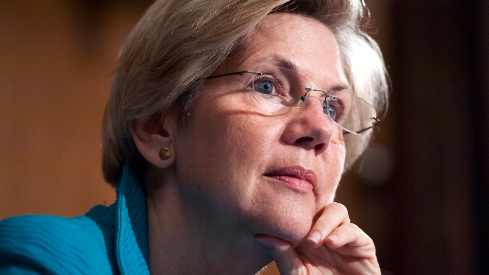 Sen. Elizabeth Warren, D-Mass., attends a meeting in Washington, D.C., on July 8, 2014. (Photo By Tom Williams/CQ Roll Call/Getty)