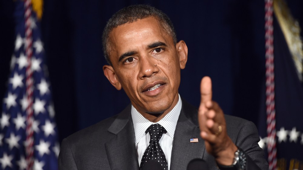 US President Barack Obama delivers a statement on the urgent humanitarian situation following his meeting with local elected officials and faith leaders on July 8, 2014 in Dallas, Texas.