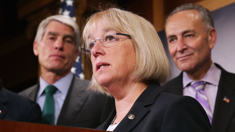 Sen. Patty Murray speaks during a news conference at the U.S. Capitol July 10, 2014.