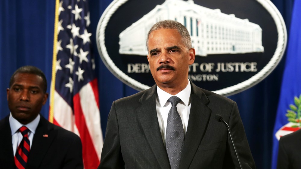 U.S. Attorney General Eric Holder speaks during a news conference, July 14, 2014 in Washington, DC.