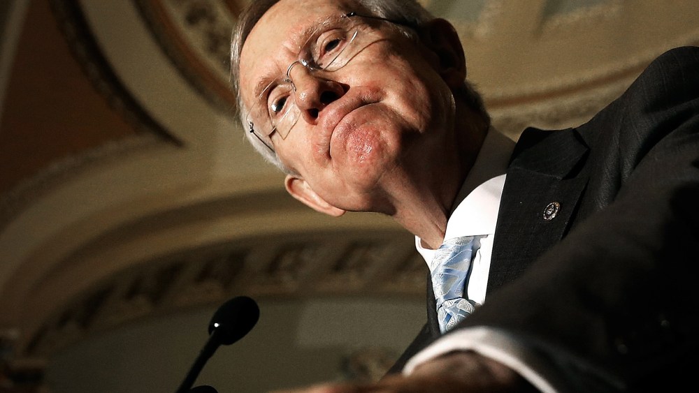 Senate Majority Leader Harry Reid speaks at a press conference, July 15, 2014 at the U.S. Capitol in Washington, DC.