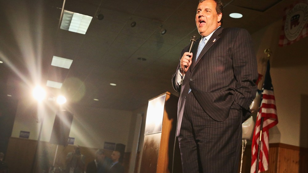 New Jersey Governor Chris Christie speaks during an event at The Mississippi Valley Fairgrounds on July 17, 2014 in Davenport, Iowa.