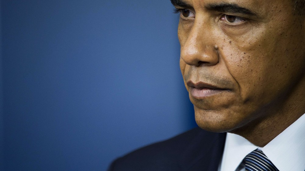 President Barack Obama makes a statement from the Brady Press Briefing Room at the White House in Washington, D.C, July 18, 2014.