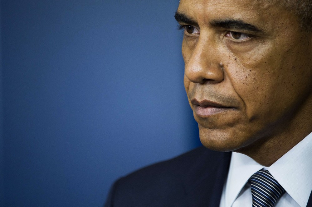 President Barack Obama makes a statement from the Brady Press Briefing Room at the White House in Washington, D.C, July 18, 2014.