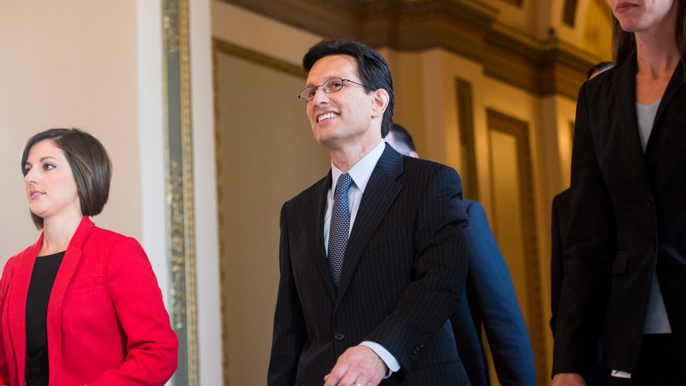 Eric Cantor walks from the House floor after delivering his final speech as Majority Leader on Thursday, July 31, 2014.