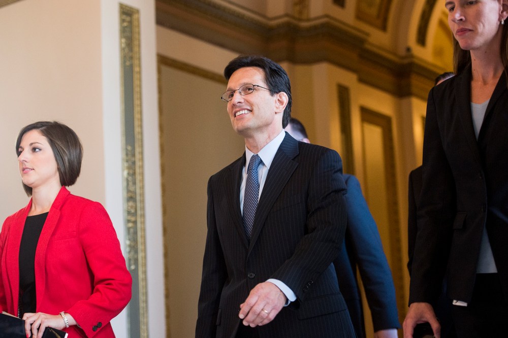 Eric Cantor walks from the House floor after delivering his final speech as Majority Leader on Thursday, July 31, 2014.