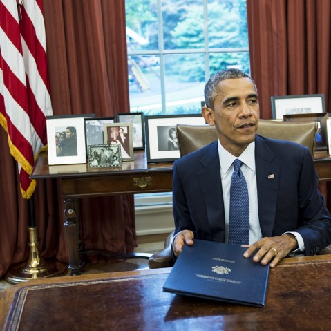 US President Barack Obama in the Oval Office of the White House, August 1, 2014.