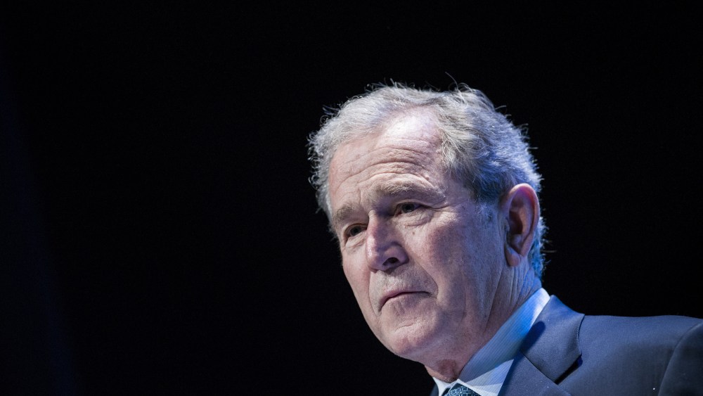 Former US President George W. Bush speaks during "Investing in Our Future" at the US-Africa Leaders Summit at the Kennedy Center on Aug. 6, 2014 in Washington, DC. (Brendan Smialowski/AFP/Getty)