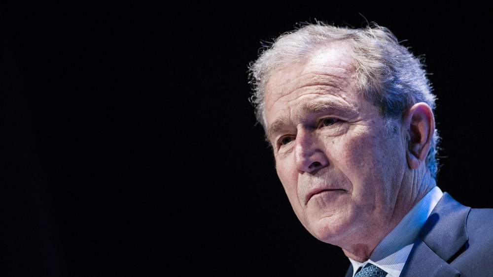 Former US President George W. Bush speaks during "Investing in Our Future" at the US-Africa Leaders Summit at the Kennedy Center on Aug. 6, 2014 in Washington, DC. (Brendan Smialowski/AFP/Getty)