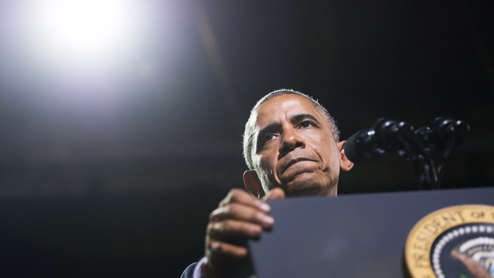 President Barack Obama speaks during a ceremony on Aug. 7, 2014 at Fort Belvoir in Virginia.