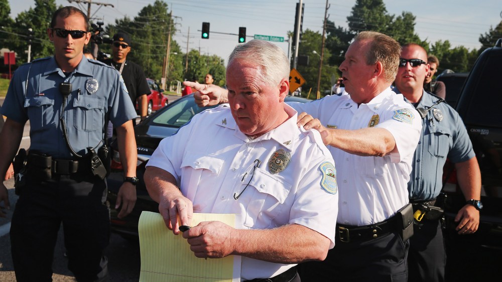Ferguson Police Chief Thomas Jackson on August 15, 2014 in Ferguson, Missouri.