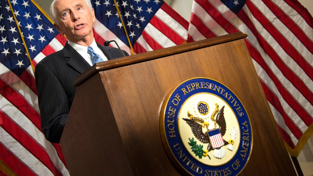 Kentucky Governor Steve Beshear speaks during a press conference on Capitol Hill in Washington, DC, Dec. 5, 2013.